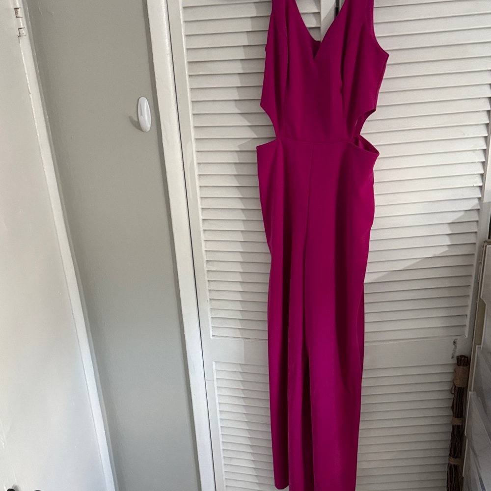 Elegant Pink Sleeveless jumpsuit with pockets